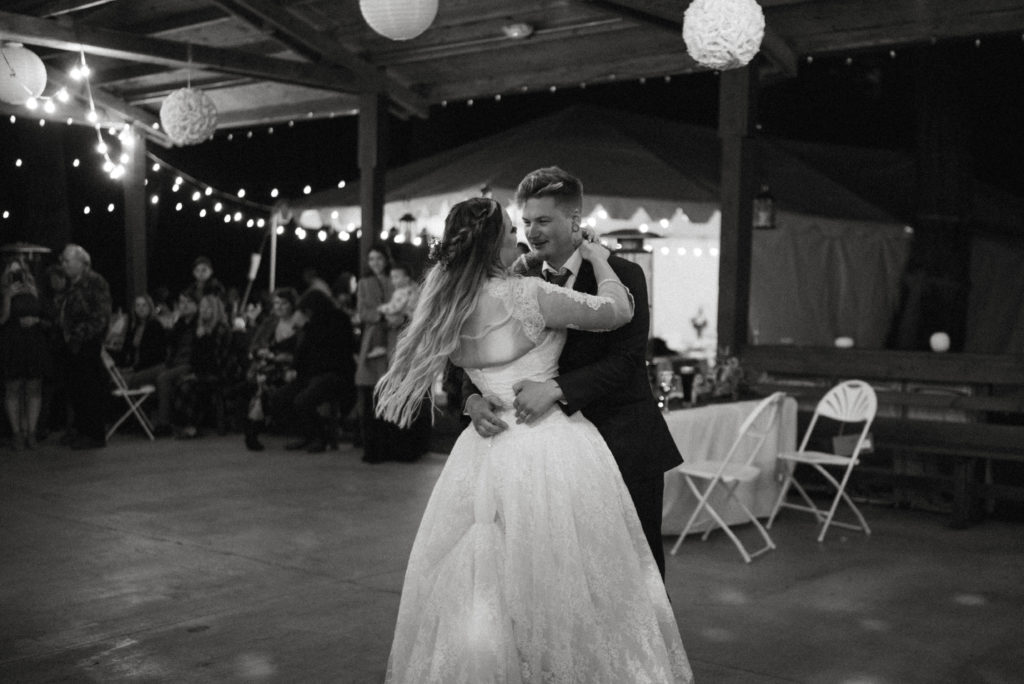 outdoor wedding first dance