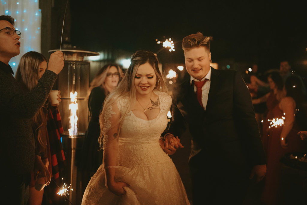 sparkler exit fall wedding