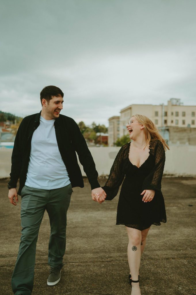 rooftop engagement photos