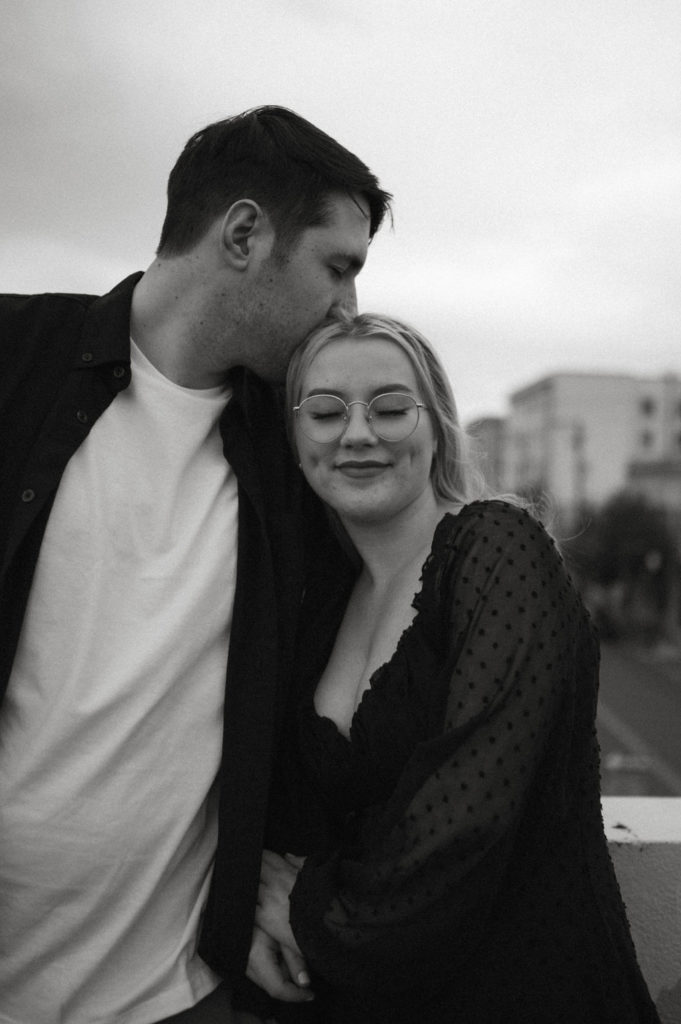 rooftop engagement photos